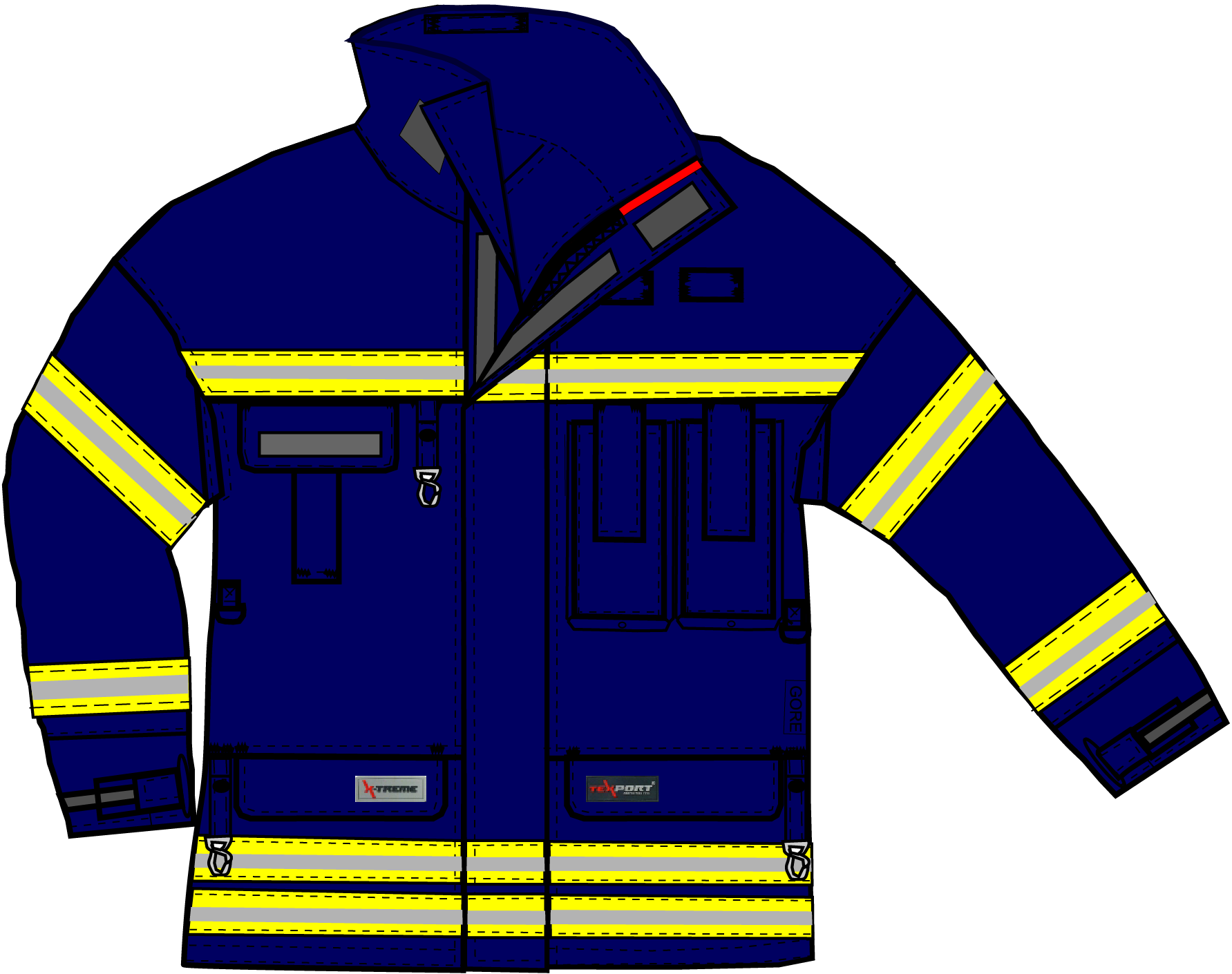 Texport Fire Swiss Jacke d.blau