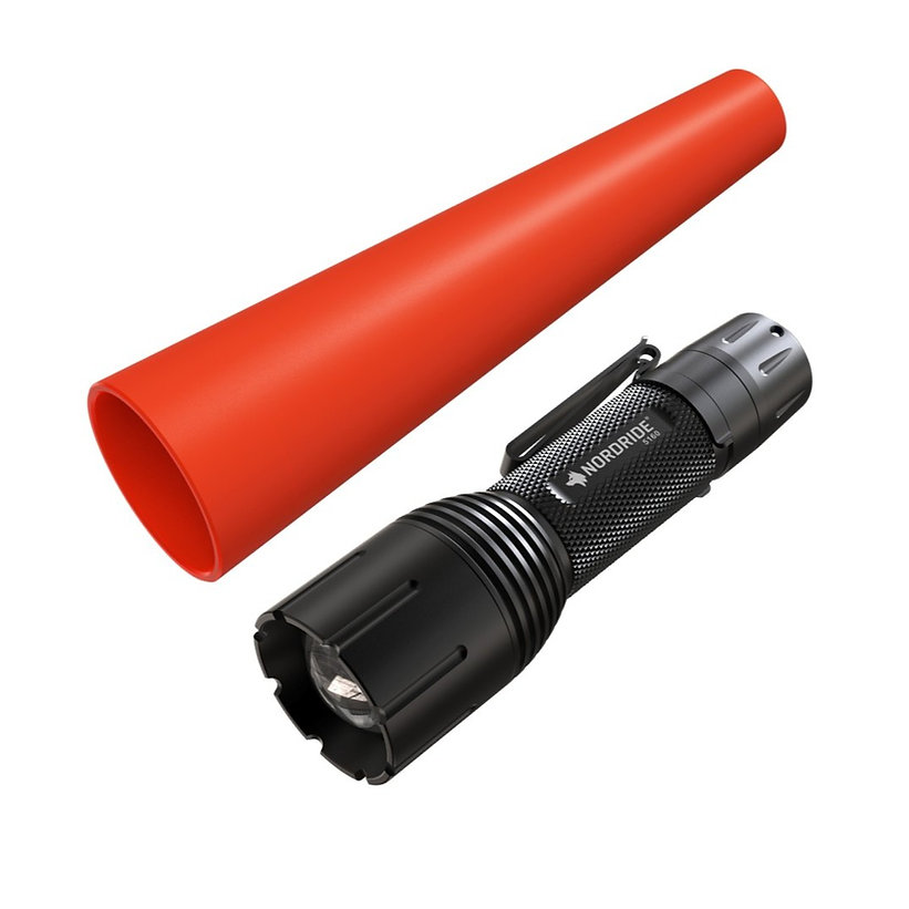NORDRIDE LED-Taschenlampen-Set SPOT SIGNAL A ROT